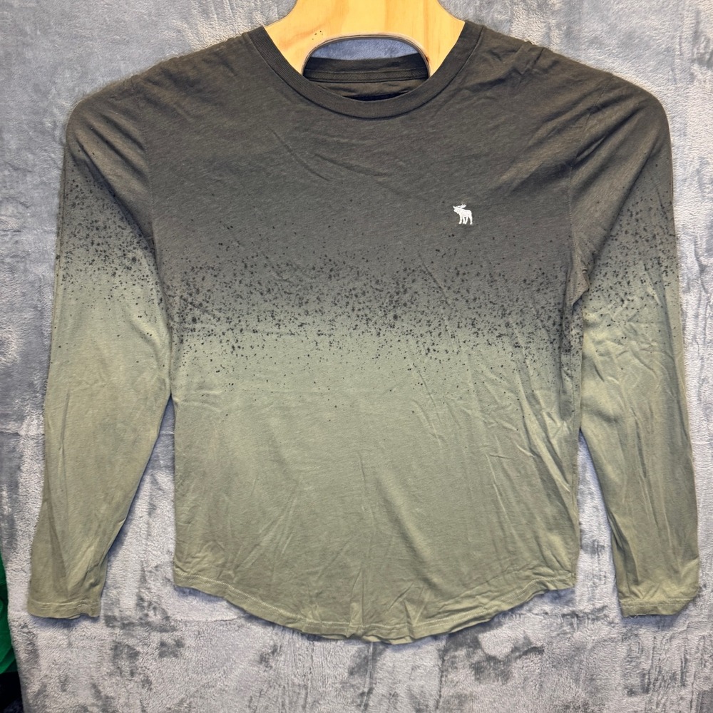 2198 | Abercrombie & Fitch Soft Tee Ombre Speckled Long Sleeve Shirt Green Men S